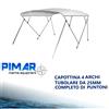 Pimar Tendalino Capottina Parasole in Alluminio Ø25 4 Archi /200/240 Gommone Barca
