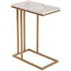 VERSA Padua Tavolino Ausiliario per Soggiorno, Tavolino Moderno, Misure (A x L x l) 61 x 26 x 46 cm, Legno e Metallo, Colore Marmo e Oro