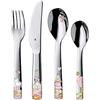 WMF Set posate bimbo Principessa Anneli, 4 pezzi, posate colorate, posate acciaio inox 18/10