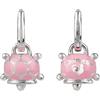 Chantecler / Et Voilà / orecchini campanella tartaruga piccoli / argento, smalto rosa e diamanti - 38466