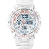 findtime Orologi digitali Uomo Militare Cronometro 50M Impermeabile Multifunzionale Orologio Conto alla Rovescia Modalità Allarme Dual Time, bianco, Bracciale