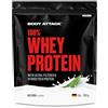 Body Attack - 100% Whey Protein, proteina in polvere extra cremosa con idrolizzato e BCAA, supporta la costruzione muscolare e le diete, per tutti gli atleti e gli sportivi - 900g (Naturale)