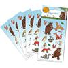 Paper Projects Gruffalo - Adesivi per sacchetti per feste, 6 fogli, 12,5 x 7,5 cm, colore: blu
