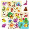 Xionghonglong 2 Pezzi Puzzle Legno per Bambini 1 2 3 Anni,Giochi Montessori,Animali Della Fattoria Foresta,Giocattoli Puzzle con Bottoni per Bambini Ragazza Ragazzo,Compleanni Regalo