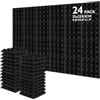 AGPTEK Imbottitura insonorizzante, AGPtEK 24 Packs Schiuma Insonorizzante 25x25x5CM Pannelli in Schiuma Acustica Neri, Ideale per la Registrazione in Studio, Sala TV, Ufficio e Registrazione Podcast…