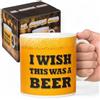 MIJOMA Tazza da caffè XL I Wish This Cosa A Beer in gres - Tazza grande 13 x 11 cm - ca. 850 ml - Divertente tazza per ufficio e casa