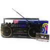 DISCORAMA® - LETTORE STEREO CASSETTE MUSICASSETTE RADIO REGISTRATORE USB + SD VINTAGE LETTORE PORTATILE ANNI 80 AUDIOCASSETTA (Nero)