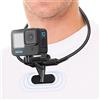 REYGEAK POV/VLOG Neck Holder Mount for GoPro AKASO Action Camera and Mobilephone Video Shoot Accessories (Black)