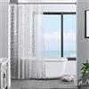 ecooe Tenda Doccia EVA Impermeabile Antimuffa 120 x 180 cm,Tenda Vasca da Bagno EVA Trasparente, Tenda da Doccia 3D Motivo a Ciottoli con 8 Anelli per Vasca e Bagno
