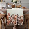 ETOLISHOP Runner Tavola Runner da Tavolo Moderno Decorazioni Tavolo da Pranzo Runner da Tavola Agriturismo Lino Foglie di Eucalipto Arancione Tovaglia Runner per Cucina Picnic Feste Tovaglia 33x183cm