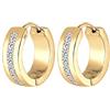Elli, orecchini ad anello da donna in argento 925 dorato con zirconi dal taglio brillante, argento, colore: gold, cod. 0307532015