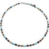 Generic Collana uomo pietre dure - collana pietre naturali - collana con perle di pietra lavica occhio di tigre diaspro turchese