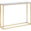 AC Design Furniture Antje Tavolo consolle, Vetro Metallo, Bianco, H: 80,5 x B: 110 x T: 26 cm