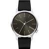 KOMONO Winston Regal Black Men's Japanese Quartz Analogue Watch with Leather Strap