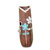 DONREGALOWEB Vaso di terracotta rotondo traforato con fiori dipinti in blu e bianco