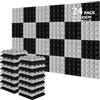 AGPtEK - 24 pannelli fonoassorbenti in schiuma fonoassorbente 25 x 25 x 5 cm, colore blu e nero, ideali per studio, TV, camera dei bambini, ufficio e podcast grigio e nero…
