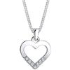 DIAMORE Elli diamonds Collana Donne Cuore Ritagliato Ciondolo Amore Elegante con diamante (0,035 Ct.) In Argento Sterling 925