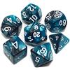CREEBUY Set di 7 dadi DND RPG poliedrici per Dungeon and Dragons MTG D&D D20 D12 D10 D8 D6 D4 (Lake Blue & Silver)