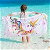 WERNNSAI Telo Mare Unicorno - 76 x 150 cm Asciugamano da Spiaggia Bianco Telo Spiaggia per Bambina Ragazze Rapida Asciugamano Mare per Campeggio Spiaggia Piscina Viaggio Leggero e Morbido