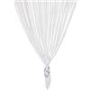 TRIXES Pannello Tenda a Striscioline Bianche e Argentate - Effetto Cascata di Rugiada - Tenda a Fili - Dimensioni Intere 90 cm x 200 cm - Perfetto Come Schermo Mosca