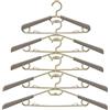 ipow 5 Pezzi Grucce Spalle Regolabili 38,8-58,4 cm, Design Anti-Gonfie & Anti-Scadimento, Ganci 360°, ABS Grigio - Perfette per Abiti, Giacche, Pantaloni e Piccoli Armadi