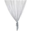 TRIXES Pannello Tenda a Fili, Striscioline, Argentate per Finestra - 90 x 200 cm - Effetto Cascata di Rugiada - Divisorio Porta - Perfetto Come Schermo Mosca