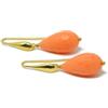 DodiGioielli.it Orecchini Pendenti Donna in Pasta di Corallo Rosa Salmone Scuro 10x20mm - Gocce Sfaccettate con Gancetto Argento 925 Placcato Oro - Handmade Made in Italy Nickel Free - DodiGioielli