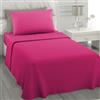 L'ANTICO ARCOLAIO - Lenzuola Letto Singolo 100% Cotone Completo con Federe Cuscini, Set Anallergico e Antiacaro, Colore Tinta Unita, Manifattura Made in Italy con Fibra Naturale