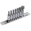 DAKCOS Set di punte per bussole da 6.3mm（1/4）,7 pezzi manicotto esagonali metriche 4 mm - 12 mm,bit di S2 in acciaio legato e bussola d'acciaio al cromo vanadio