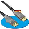 Sonero® Cavo 8K-DisplayPort 1.4, cavo ibrido in fibra ottica, risoluzione fino a 8K 60 Hz (7680 x 4320) / 4K 120Hz (3840 × 2160), supporto HDR e DSC, antracite, 20 metri