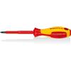 KNIPEX Giravite per elettricisti per viti con impronta a croce Pozidriv impugnatura isolante, in materiale bicomponente, collaudato, 98 25 02