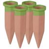 Relaxdays Set Irrigazione a Goccia, 4X Coni Irrigatori Piante, Piantine e Fioriere, Annaffiatura Automatica, Terracotta