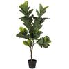 DRW Pianta Artificiale pu di Un ficus in Verde 120 cm