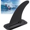 HOLEMZ Pinna Tavola da Surf con Base Staccabile Plastica Surf Center Fin Longboard Rinforzate Singola Nero Gonfiabile per Tracciamento Kayak Barche Canoe Paddleboard Tavola Lunga