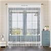 HSYLYM String Tenda per porte Decorazioni per finestre Divisorio Decorazioni per stanze Tenda singola per finestra 200x200cm Bianco