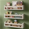 NATURE SUPPLIES Set 3 Mensole da Parete in Legno Massello Bianco - Camera Bambini - Ideali per Libri e Giocattoli