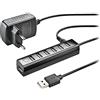 NGS IHUB7 TINY - Hub USB 2.0 con 7 Porte e Adattatore di Alimentazione da 5V/1A, Compatibilità Universale, Plug and Play