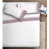 Ipersan Set Completo Lenzuola Matrimoniali, 100% Cotone, 1 Lenzuolo da sopra 260x290cm + 1 Lenzuolo da sotto 180x200cm + 2 Federe 83x52cm, con Doppia Balza in Raso, Made in Europe