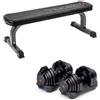 Toorx Fitness PACK WBX-65 PANCA PIANA TOORX COD.WBX-65 + COPPIA MANUBRI a carico regolabile 1090i (da 4,5 a 40,8 kg) cod.BOW-1090I BOWFLEX