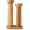 Salter 7614 WDXR Eco - Set macina sale e pepe in bambù con supporto, meccanismo di rotazione e macinatura, meccanismo in ceramica, macinatura da fine a grossolana, design del supporto a vani