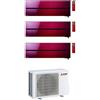 Mitsubishi CONDIZIONATORE MITSUBISHI TRIAL SPLIT KIRIGAMINE STYLE ROSSO 9000+9000+9000 BTU WIFI INVERTER MXZ-3F68VF3 A++