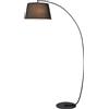 HOMCOM Lampada da Terra con Paralume Rivestito in Tessuto e Base in Metallo, Interruttore a Pedale, Φ47 x 105 x 190cm, Nera|Aosom