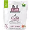 BRIT Care Sustainable Junior Large Breed cibo secco con pollo e insetti 1 kg