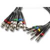 PULSE - Prese XLR a 8 vie per connettori jack mono da 6,35 mm (1/4"), 2,5 m nero