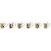 Villa d'Este Home Tivoli Villa d'Este 5906741 Home Tivoli Xmas Monogram Auguri Set 6 tazzine caffè 90 ml in Bone China, Multicolore, capacità Misure: Ø 5,3 x h. 5,5 cm