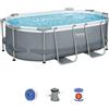 Bestway 5614A Power Steel Frame Pool Set Oval 305x200x84cm Pompa ChemConnect