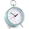 ADE Retro Alarm Clock CK2008 Mint, orologio analogico da tavolo vintage, 3 livelli di volume, cassa in metallo, vecchio stile, con funzione snooze e luce, 10,8 cm