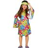 Guirca- Costume da Hippie Bambina Taglia 10/12 A nni, Multicolore, 10-12 Anni (142-148 cm), FG85609