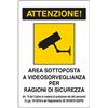 TOOLSHOP ITALIA Cartello segnaletico AREA VIDEOSORVEGLIATA cm 30x20