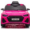 TOYSCAR Macchina Elettrica Per Bambini Audi RS 6 Full Optional Auto Elettrica Per Bambini Telecomandata Sedile In Pelle Porte Apribili Doppio Motore Elettrico 12V Carico 25 Kg TOYSCAR Fucsia